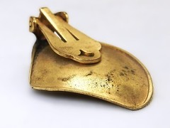 Vintage Gold Tone, Textured Modernist Clip-On Fashion Earrings, GERMANY- JWL-677