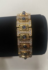 Camrose & Kross Jacqueline Kennedy Sapphire And Crystal Gold ‘I’ Link Bracelet