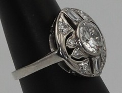 Beautiful Art Deco Vintage Diamond Ring Circa 1935 H Color Size 5.25 APPRAISED