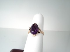 Vintage Art Deco 4.00 ct Amethyst 14 kt Rose Gold Ring * Gift Box
