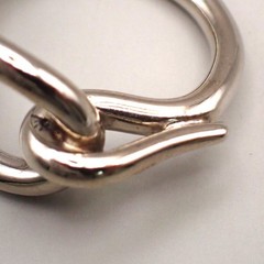 HERMES Logo Jumbo Scarf Ring Silver Accessories 05MA471