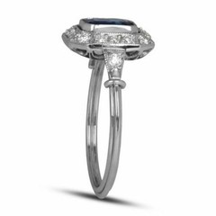 3.80 Ct Natural Sapphire Art Deco Vintage Engagement Ring 925 Sterling Silver