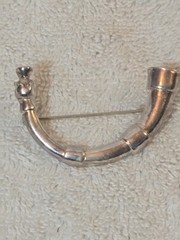 Silver Horn Shaped Brooch Pin