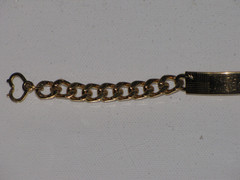 Vintage Speidel USA Personalized ID Bracelet Gold Tone Diamond Accent Mens