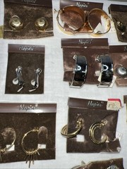 VTG NOS Napier 13 Pr Clip On Earrings Lot Gold Silver Tone Modernist 1978-85