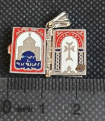 925 Sterling Silver Armenian Bible Book Pendant -Tsitsernakaberd Memorial