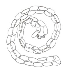 Chunky Oval Link Statement Necklace | Sterling Silver 925 | 44″