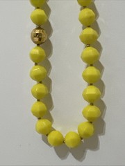 Vintage Kate Spade Faceted Beaded Necklace 32” in Bright Yellow Cut To The Chase
