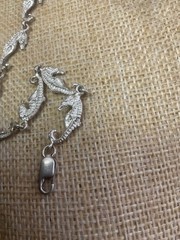 Vintage Sterling Silver 925 Seahorse Bracelet 7 3/4″ Length