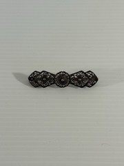 Vintage 835 Silver Filigree Bar Brooch Floral Scrollwork c1930s 3.2gms