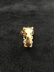 Gold 18kt Plated GE Faux Stone Ring, Size 7