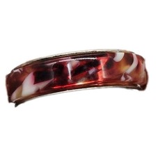 Red Enameled Ring Band multi colored marbled size 9 Any Occasion Unisex
