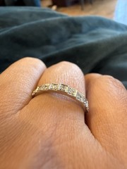 art Deco 7 Stone Single Cut diamond 14k band wedding estate antique ring