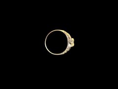 Signed Art Deco 18K White Gold .25ct Round Diamond Engagement Ring Size: 6