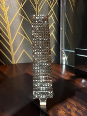 GRAZIANO Sparkling Ice Rhinestone Chain Link Wide Bracelet