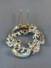 Vintage Fur Clip Sparkling Rhinestone & Gold Tone Clip Art Deco Fashion