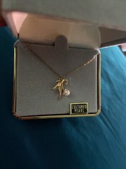 Vintage Dansal 14K Gold Filled Cultured Pearl Pendant Necklace 18” New Old Stock