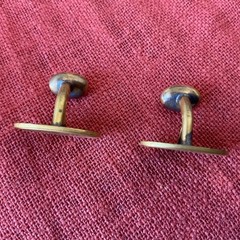 Vintage Edwardian Era Initals LB Monogram Cufflinks Bean Back