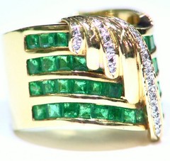 3.00CT 14K Gold Natural Emerald Cut White Diamond Vintage Engagement Ring Band