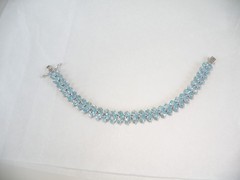 Vintage Sterling Silver 925 Natural Madagascar Blue Apatite Tennis Bracelet 7.5″