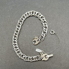 Vintage Monet Charm Bracelet Silver Tone Safety Chain Signed