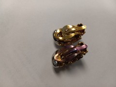 Vintage Domed Y2K Clip-On Earrings 1980-1990’s Design Era Imitation Silver Gold