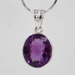 AAA Amethyst 15.8 Ct & 3.20 Ct Minimalist Unisex Pendants in Sterling Silver