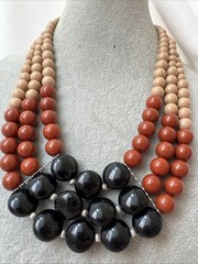 Vintage 1990s y2k Brutalist Modernist Necklace boho hippie career beaded Unique
