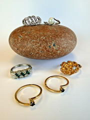 Vintage Avon Ring Lot of 6 from the 70’s 80’s Various Adjustable Sizes see photo