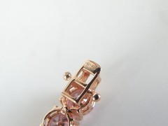 Vintage Sterling Silver 925 RoseGold on Large Pink Gemstone Tennis Bracelet 7.5″
