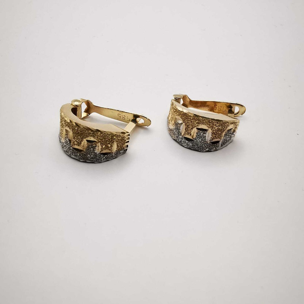 Vintage Earrings 14K 585 Gold Jewelry Ideal Condition 1.6g Stylish Youth ❤️ Love