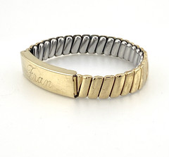 Vintage Foster Gold Filled ID Locket Bracelet Inscribed “Fran” 5.5 to 8 In