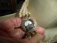 VTG 7 STRANDS FAUX PEARLS COLLAR BIB NECKLACE #31/19