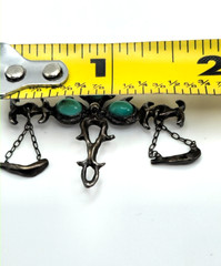 Vintage Sterling Silver Turquoise Balance Scale Pendant One of a Kind OOAK