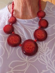 Vintage Contemporary Red Oversize Statement Necklace