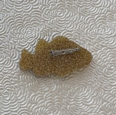 Fish vintage style acrylic brooch