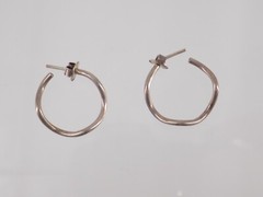 Vintage 950 Sterling Silver Wobble Hoop Earring 3.3g 7/8 Inch