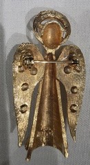 Vintage Angel Rhinestone signed ART Brooch Pin Gold Tone Stunning