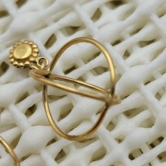 Vintage P&B 14K Yellow Gold Filled Dangle Earrings Circle Cage Open Work 17mm