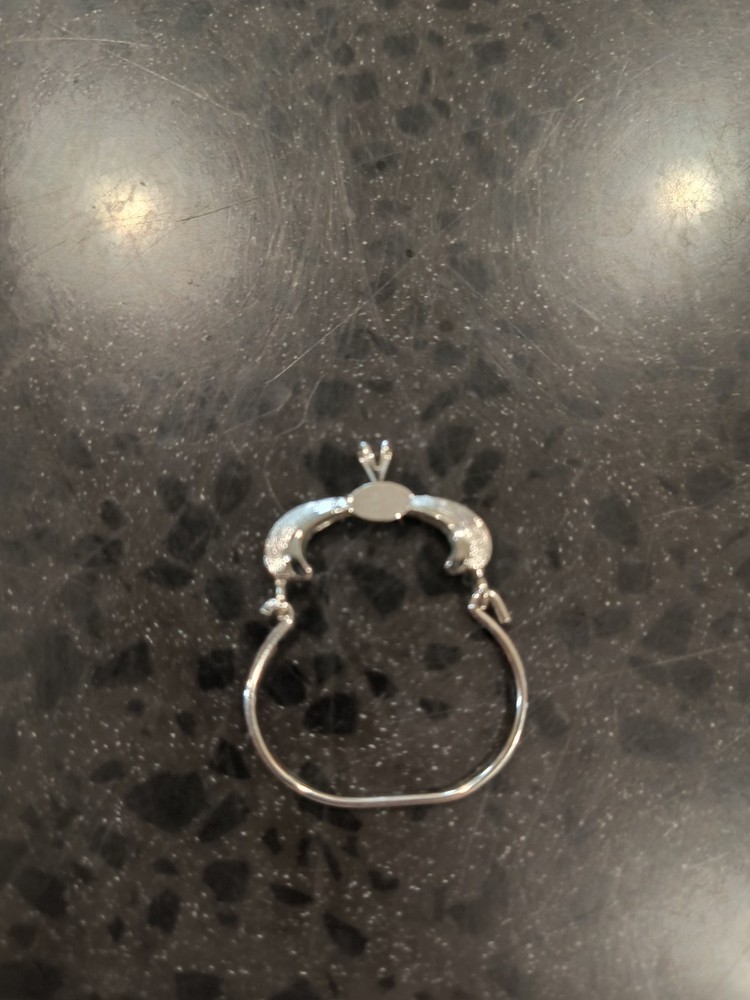 Vtg Sterling Silver Charm Holder 1.25″ X 1.75″ With Cartouche For Monograming