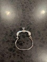 Vtg Sterling Silver Charm Holder 1.25″ X 1.75″ With Cartouche For Monograming