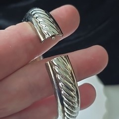 Vintage 90s Silver Plated Metal Hinged Bracelet 7-7,5″ Wrist