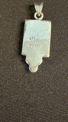 Vintage Mexico Sterling Silver Pendant Inset with a Red Stone