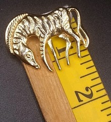 Vintage Gold-Tone Zebra Brooch Pin With Textured Design & Secure Clasp