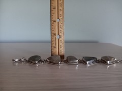Vintage Silver Rutilated Quartz Triangle Shaped Stones Link Bracelet 8″
