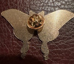 Lot Of 6 Vintage Metal With Enamel Butterfly Brooches In Various Colors