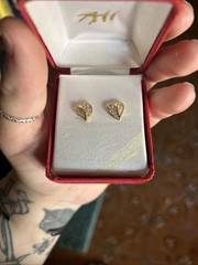 AAi Vintage Gold Tone Costume Earrings Rhinestone Detail Brand New