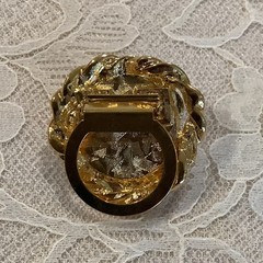 sold Individually – Vintage ornate scarf clips Celluloid metal – Details Below!