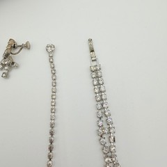 VINTAGE RHINESTONE Jewelry Lot Necklace Bracelet Earrings TAYLOR MAID Case