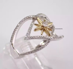 1.50Ct Round Cut Real Moissanite Solitaire Engagement Ring 14K White Gold Plated